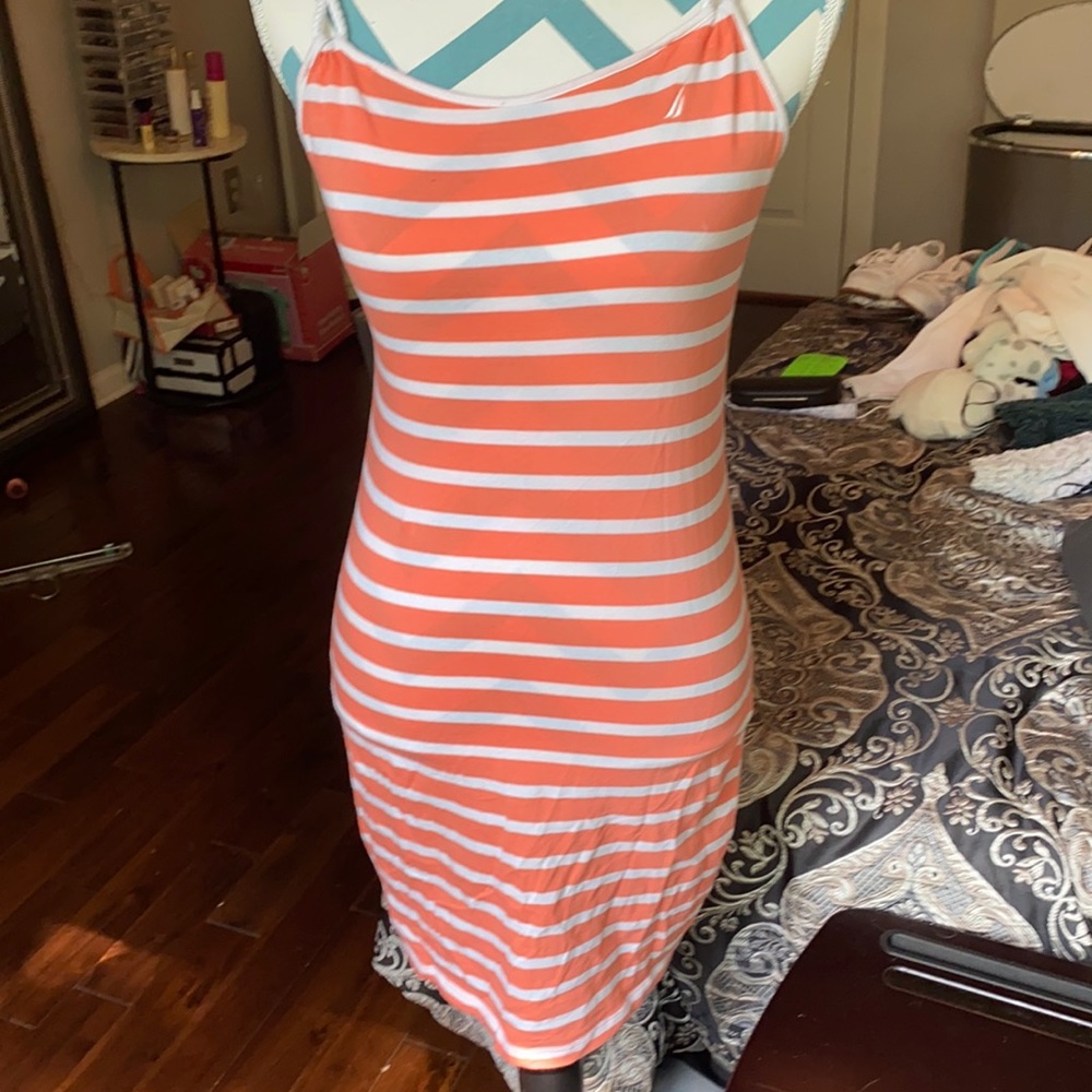 Nautica Orange and White Bathing Suit Coverup